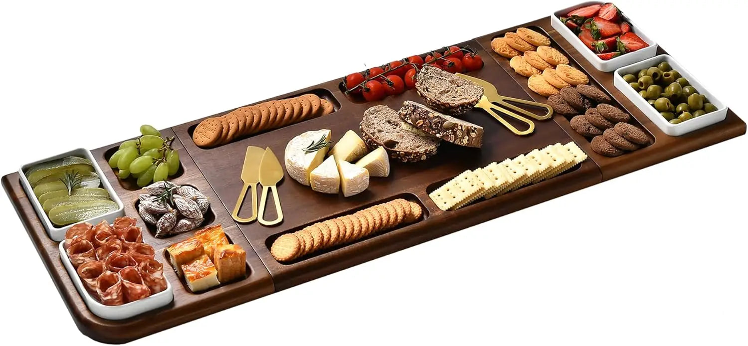 Premium Charcuterie Wood Board - Magnetic Acacia Cheese Tray