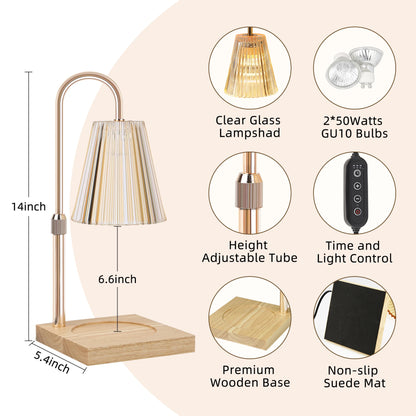 Candle Heating Lamp - Adjustable Height & Timer, Safe & Stylish