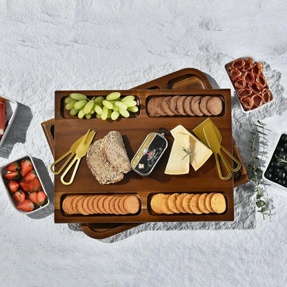 Premium Charcuterie Wood Board - Magnetic Acacia Cheese Tray