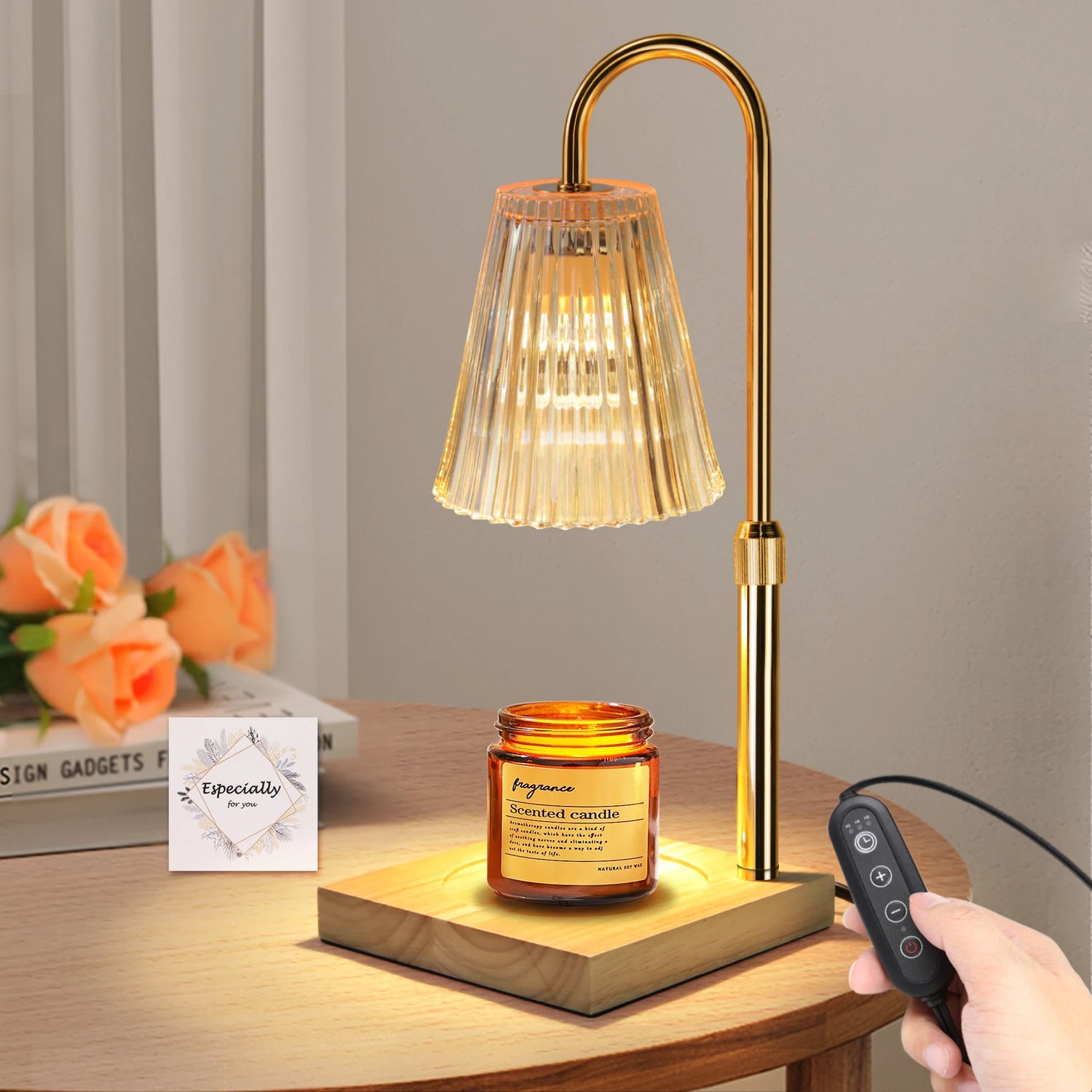 Candle Heating Lamp - Adjustable Height & Timer, Safe & Stylish